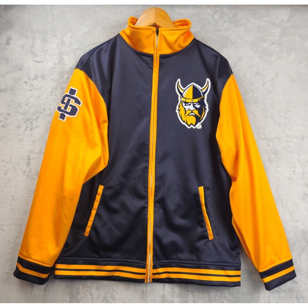 South Iredell Vikings Varsity Jacket‎ Size Medium Football High School Blue Gold